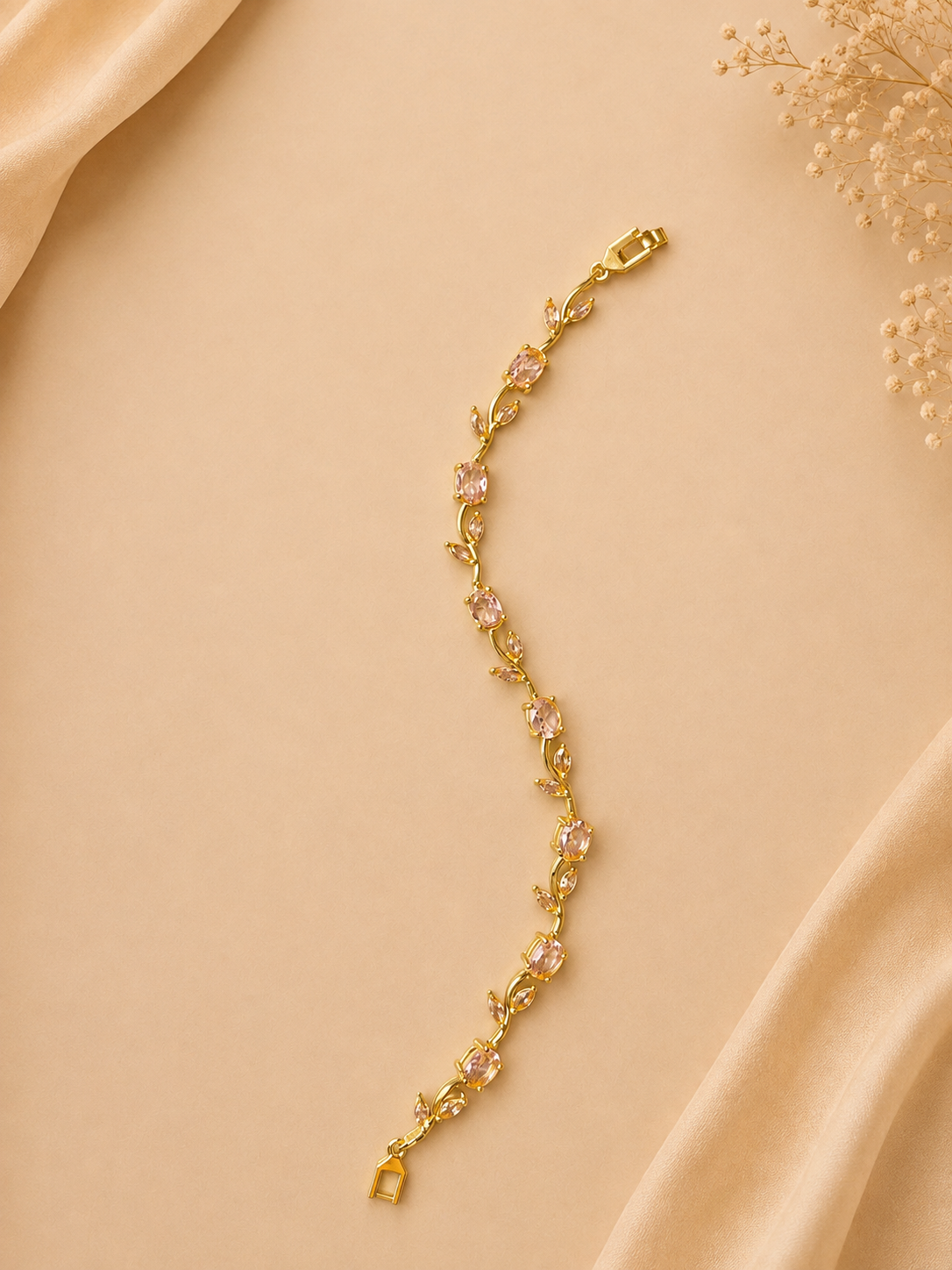 Pink Crystal Tulip Bracelet