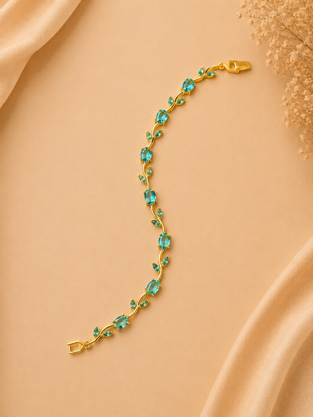 sky Topaz Crystal Tulip Bracelet