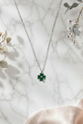 Green Clover Crystal Necklace