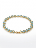 Blue Topaz Crystal Tennis Bracelet