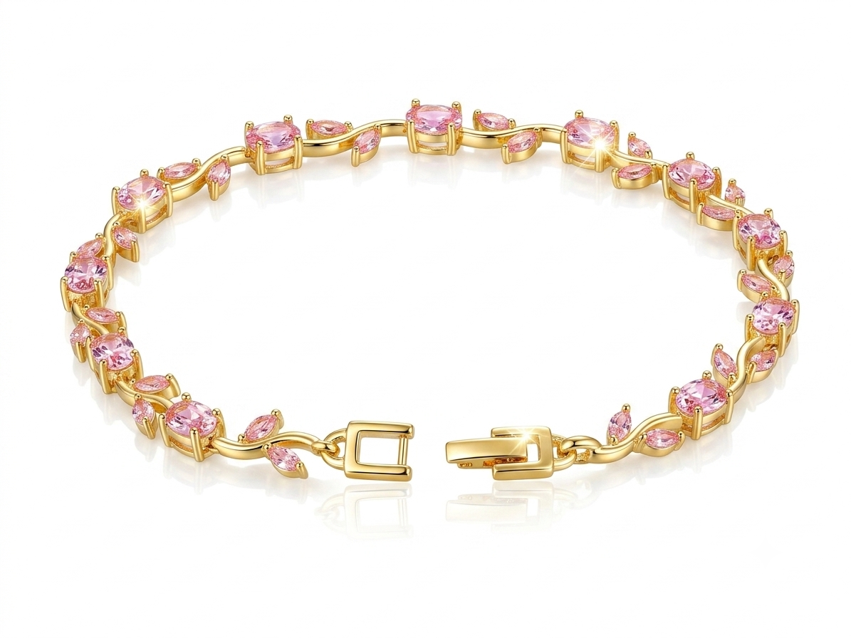 Pink Crystal Tulip Bracelet