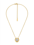Gold Solitaire Crystal Pendant Necklace