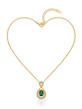 Emerald Teardrop Pendant Necklace