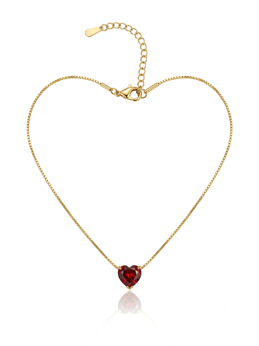 Red Heart Crystal Necklace — Shemon Jewelry Collection