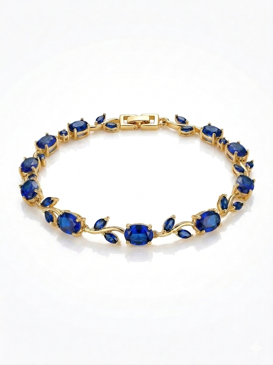 Blue Sapphire Tulip Bracelet